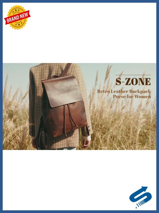 Genuine Leather Backpack Purse with Luggage Sleeve main image 4